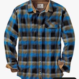 Legendary Whitetails Blue, Brown & Black Plaid Flannel Shirt